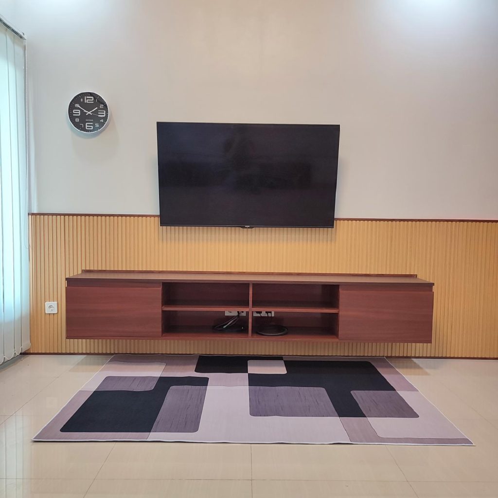 Set TV Backdrop - Back Drop TV - Meja TV - LED Lighting